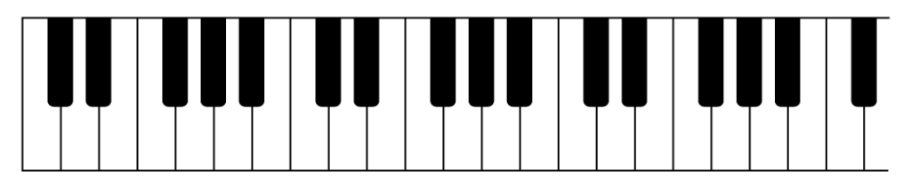 ピアノ鍵盤｜曲には基本的に7音しか使われません。